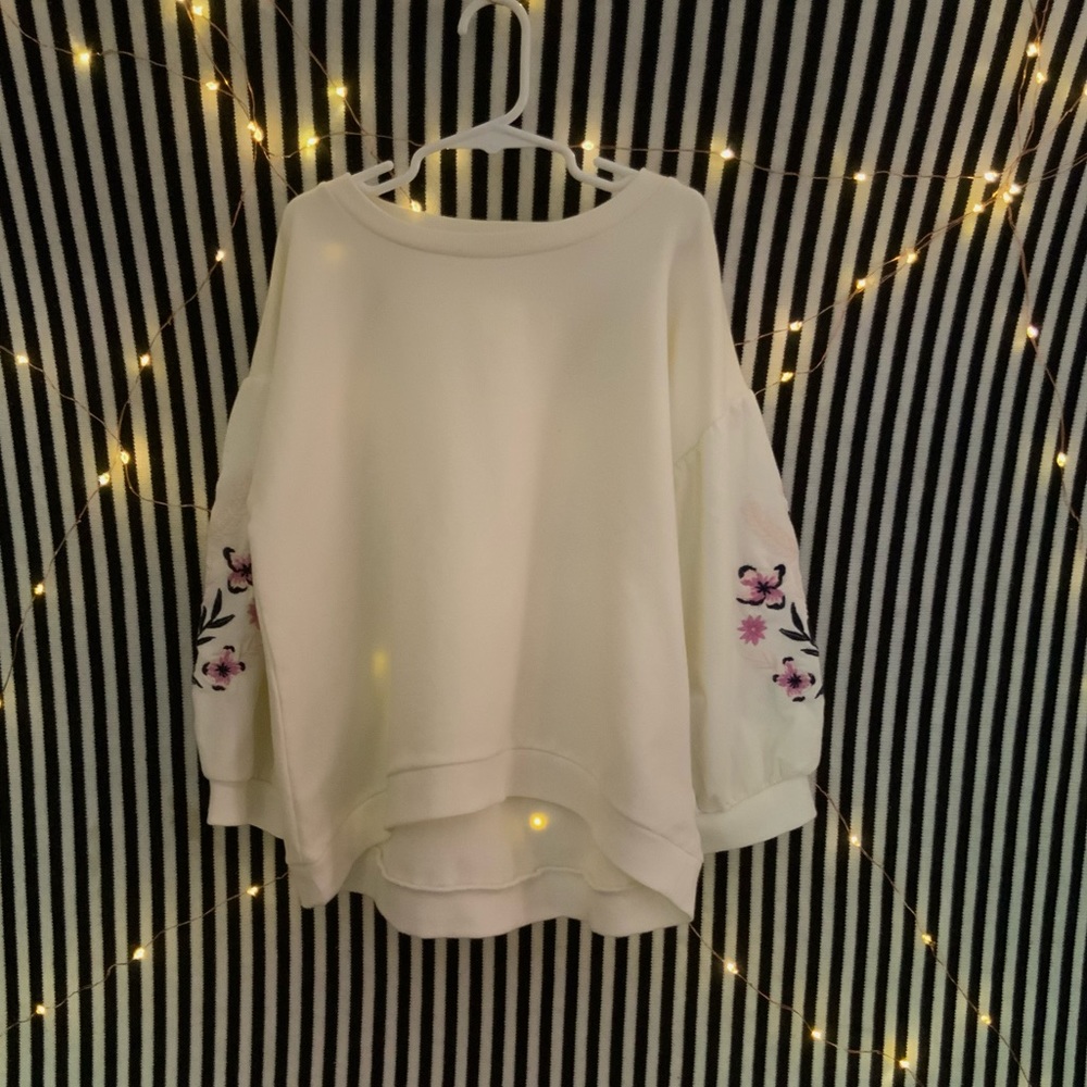 Tucker + Tate cropped puff sleeve sweatshirt